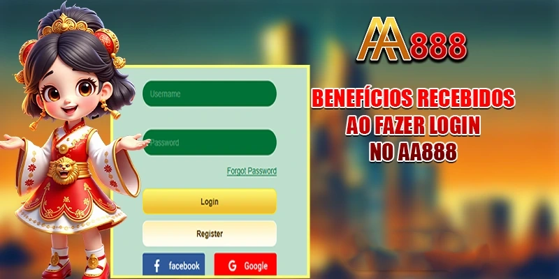 Benefícios recebidos ao fazer login no AA888